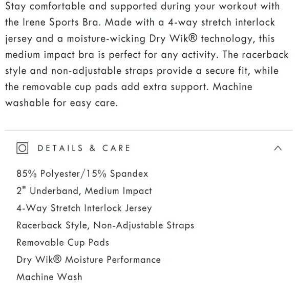 MARIKA IRENE DRY WIK SPORTS BRA - Picture 10 of 15